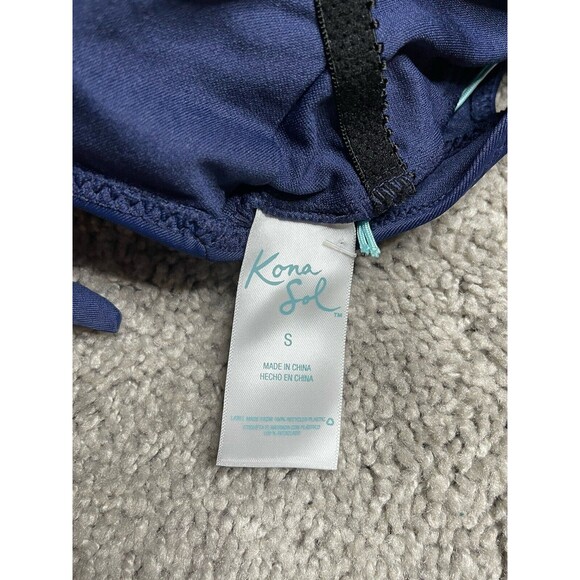 Kona Sol Medium Coverage One Piece Swim Suit Womens Size S Blue White - Picture 3 of 8